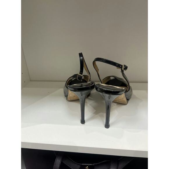 Jimmy Choo Patent Leather Peep Toe Slingback Heels - Size 38.5 - Picture 5 of 5